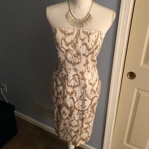 Michael Kors strapless printed dress with pockets